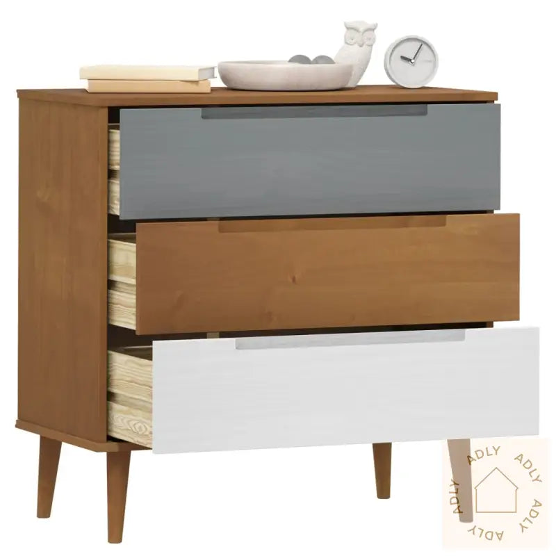 Kommode Molde Brun 80X40X80 Cm Heltre Furu