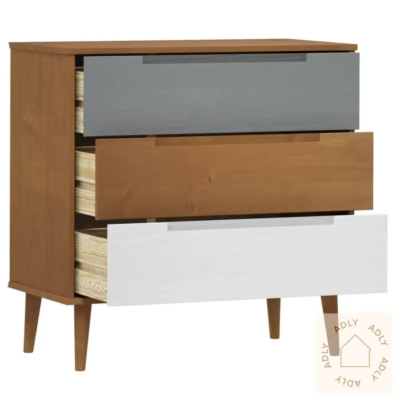 Kommode Molde Brun 80X40X80 Cm Heltre Furu