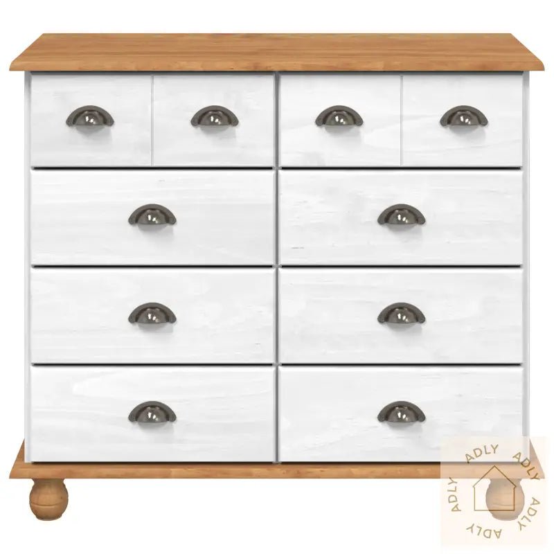 Kommode 'Askim'hvit 91X40X79 Cm Solid Tre Pine