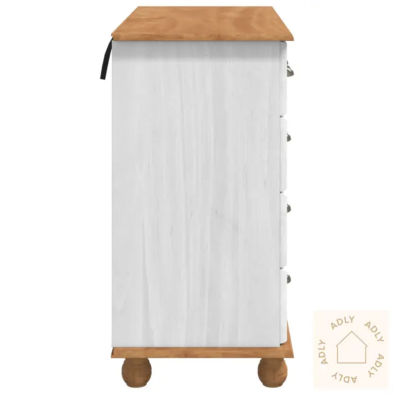 Kommode 'Askim'hvit 91X40X79 Cm Solid Tre Pine