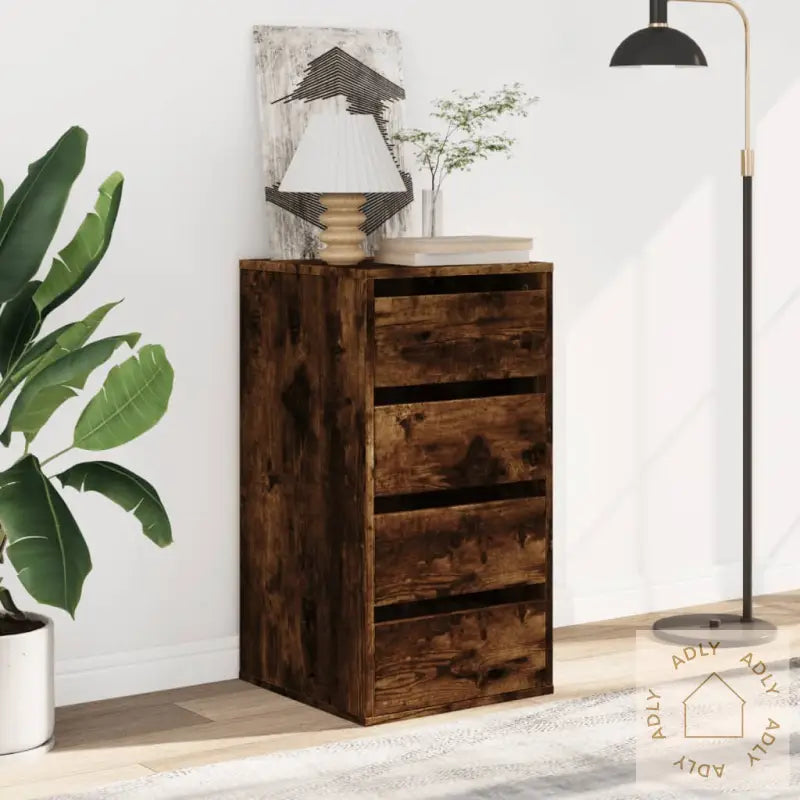 Kommode Røkt Eik 40X41X76 Cm Konstruert Tre