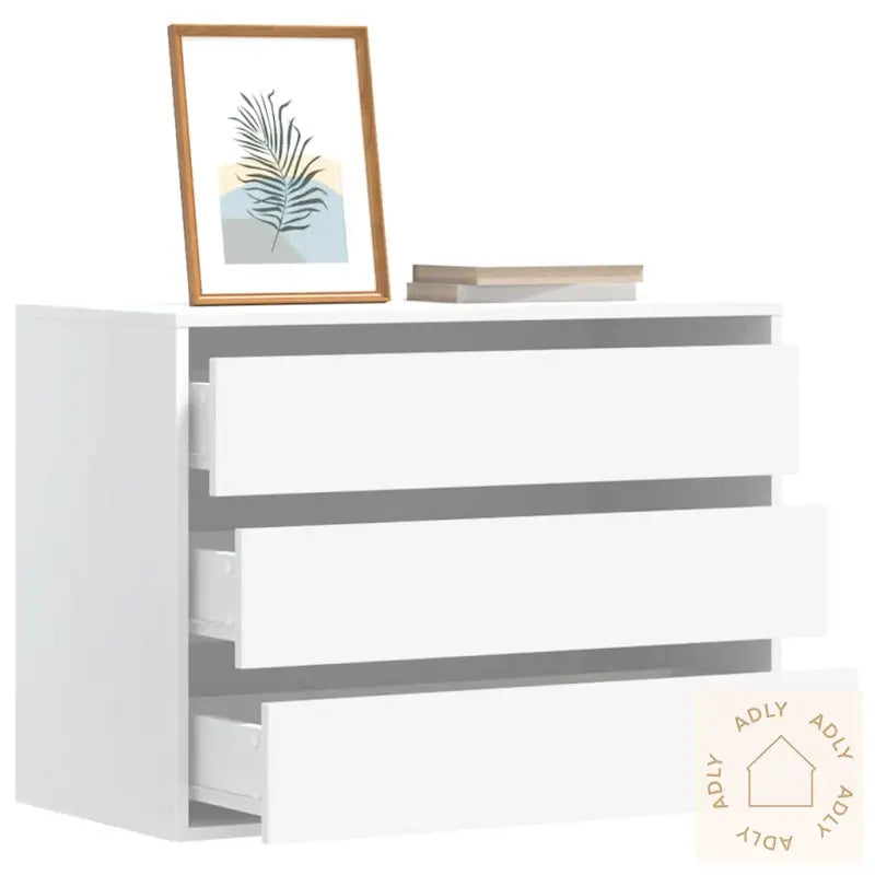 Kommode Hvit 80X41X58 Cm Konstruert Tre