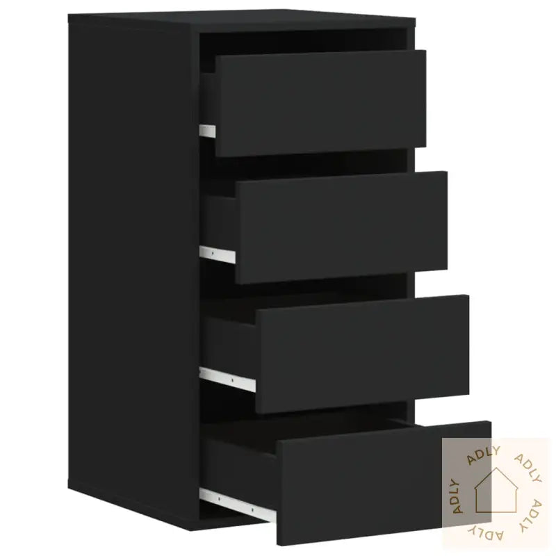 Kommode Svart 40X41X76 Cm Konstruert Tre