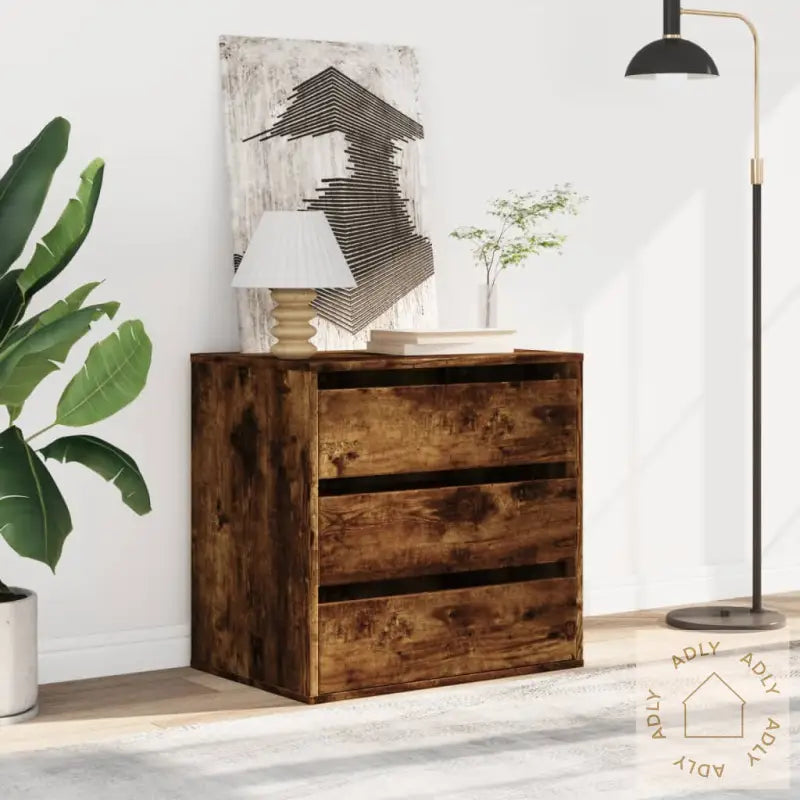 Kommode Røkt Eik 60X41X58 Cm Konstruert Tre