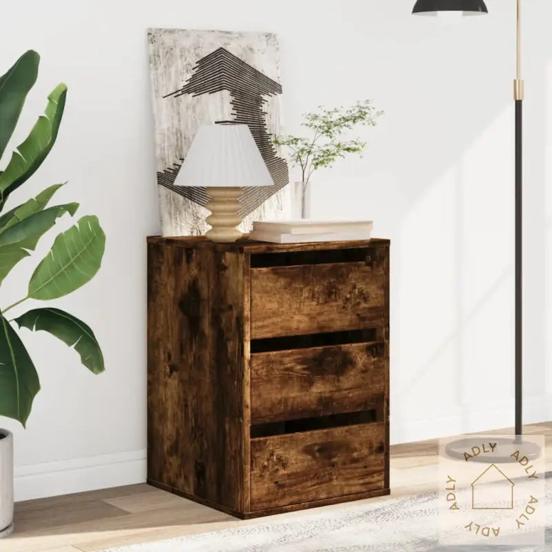 Kommode Røkt Eik 40X41X58 Cm Konstruert Tre