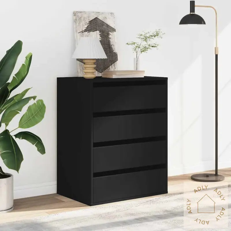 Kommode Svart 60X41X76 Cm Konstruert Tre