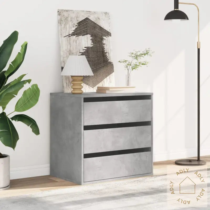 Kommode Betonggrå 60X41X58 Cm Konstruert Tre