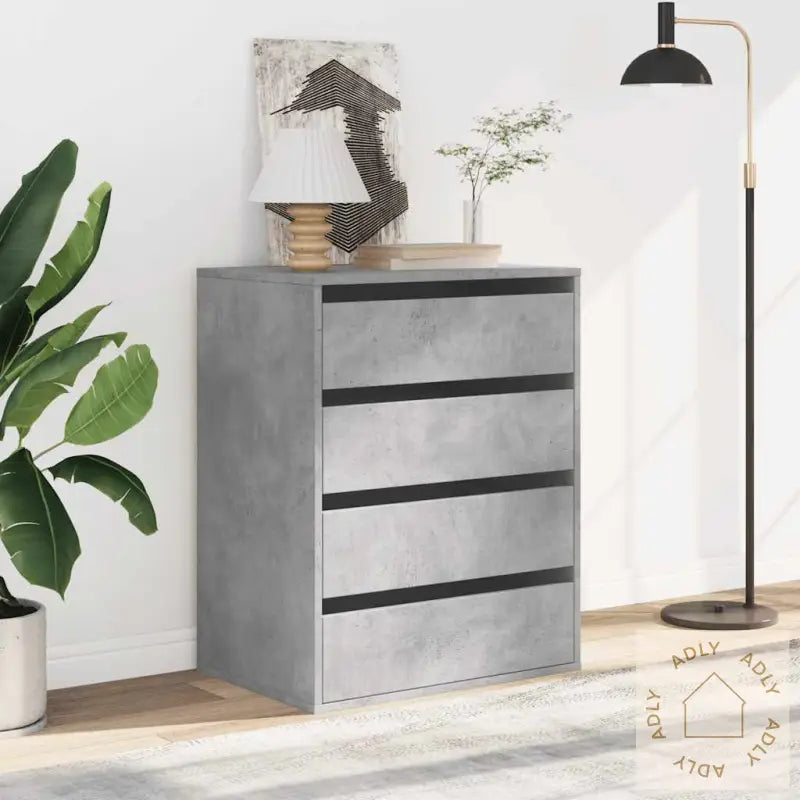 Kommode Betonggrå 60X41X76 Cm Konstruert Tre