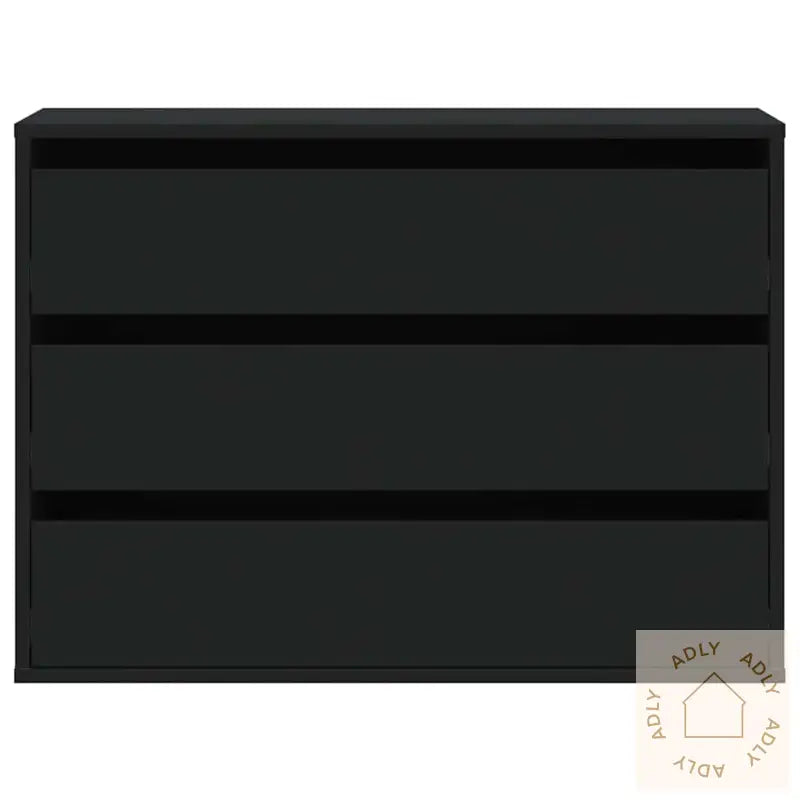 Kommode Svart 80X41X58 Cm Konstruert Tre