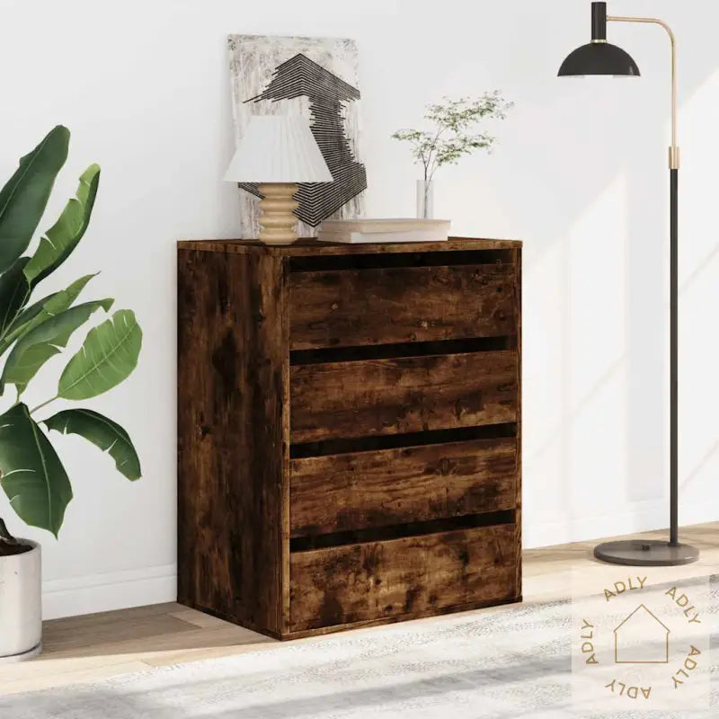 Kommode Røkt Eik 60X41X76 Cm Konstruert Tre