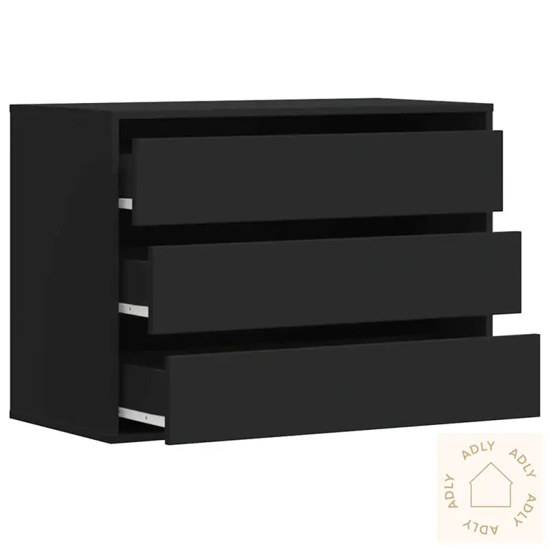 Kommode Svart 80X41X58 Cm Konstruert Tre