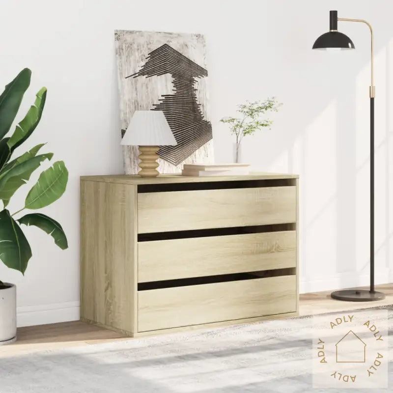 Kommode Sonoma Eik 80X41X58 Cm Konstruert Tre