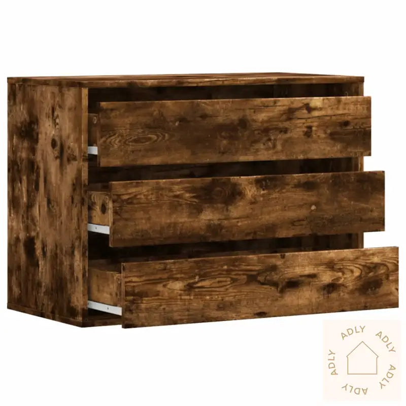 Kommode Røkt Eik 80X41X58 Cm Konstruert Tre