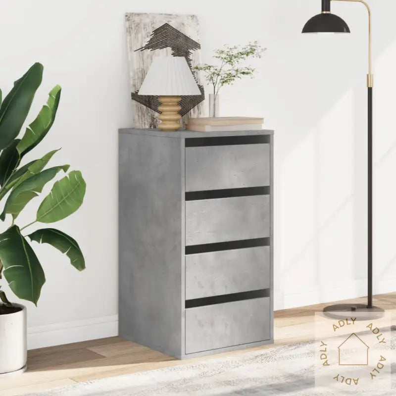Kommode Betonggrå 40X41X76 Cm Konstruert Tre