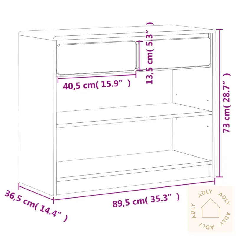 Konsollbord Sauda Eik 89,5X36,5X73 Cm Heltre Furu