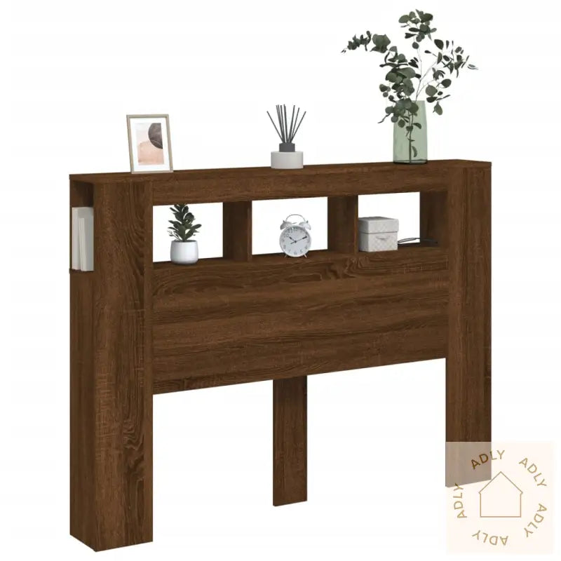 Sengegavl Med Led Brun Eik 140X18,5X103,5Cm Konstruert Tre