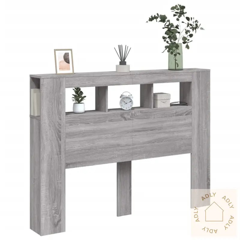 Sengegavl Med Led Grå Sonoma 140X18,5X103,5 Cm Konstruert Tre