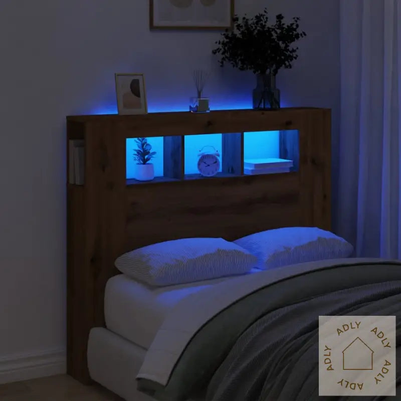 Sengegavl Med Led Artisan Eik 120X18,5X103,5 Cm Konstruert Tre