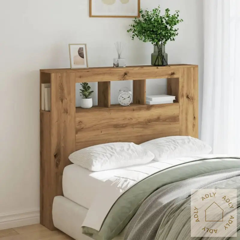 Sengegavl Med Led Artisan Eik 120X18,5X103,5 Cm Konstruert Tre