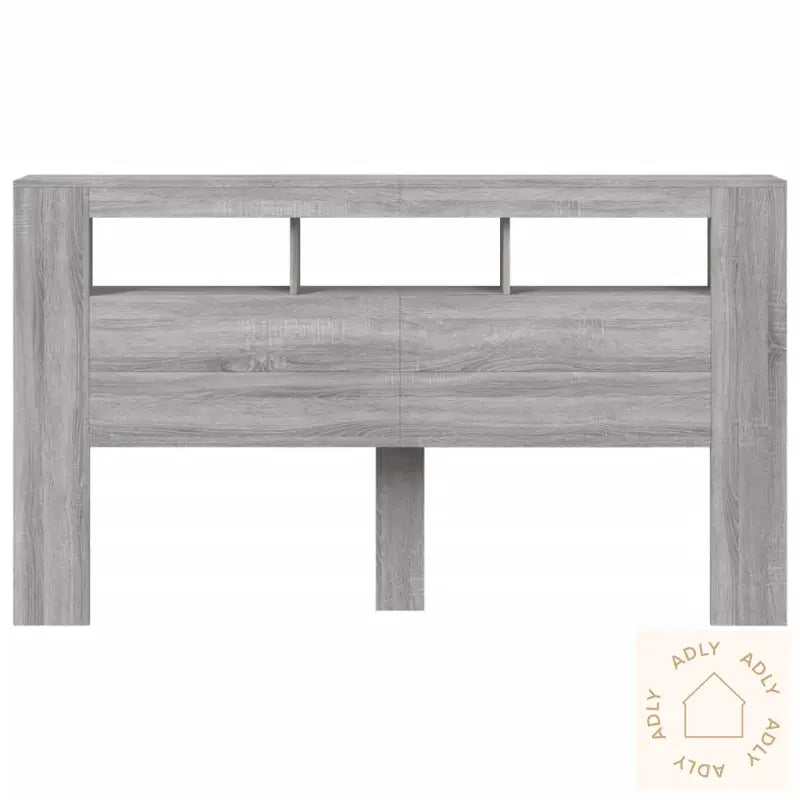 Sengegavl Med Led Grå Sonoma 180X18,5X103,5 Cm Konstruert Tre