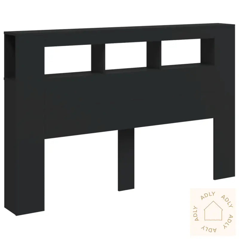 Sengegavl Med Led Svart 160X18,5X103,5 Cm Konstruert Tre