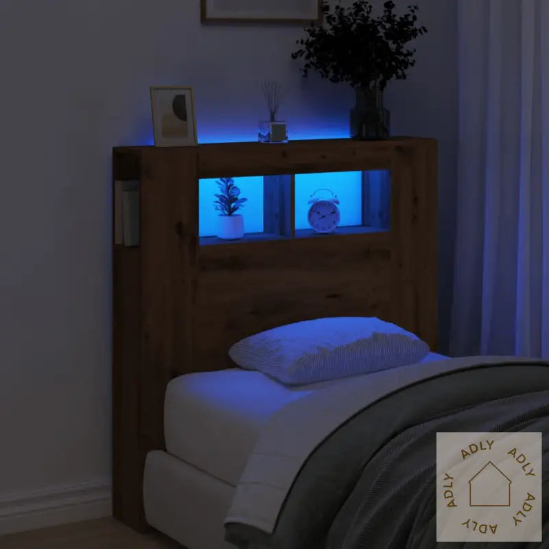 Sengegavl Med Led Artisan Eik 100X18,5X103,5 Cm Konstruert Tre