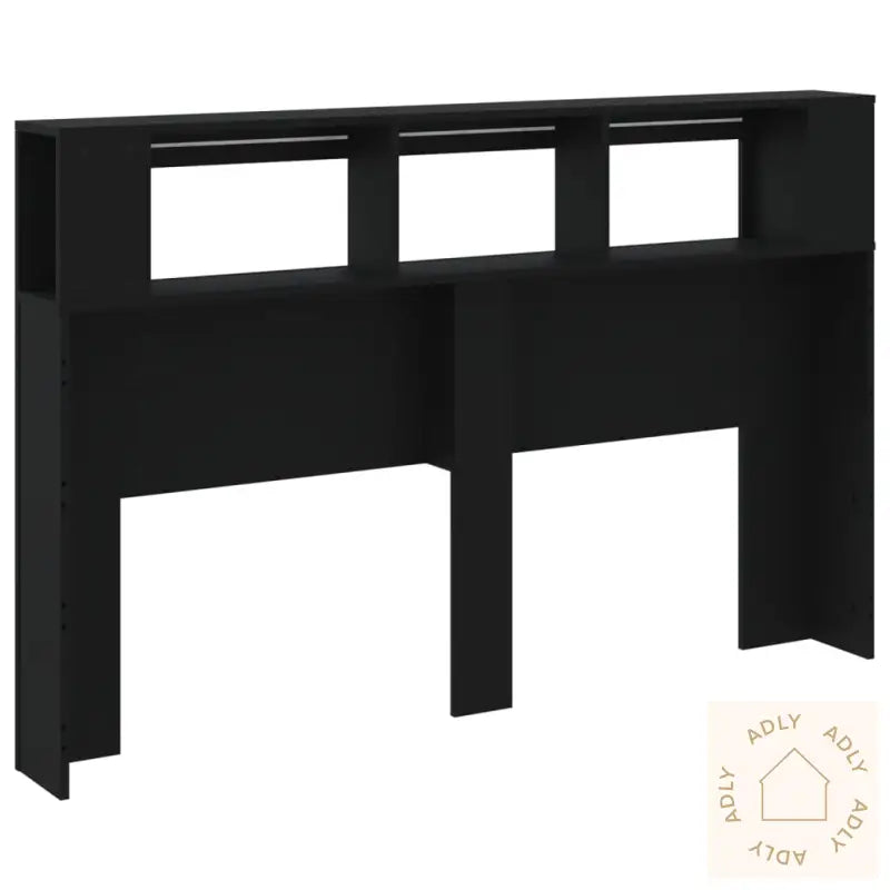 Sengegavl Med Led Svart 160X18,5X103,5 Cm Konstruert Tre