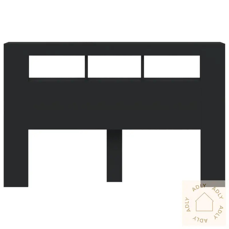 Sengegavl Med Led Svart 160X18,5X103,5 Cm Konstruert Tre
