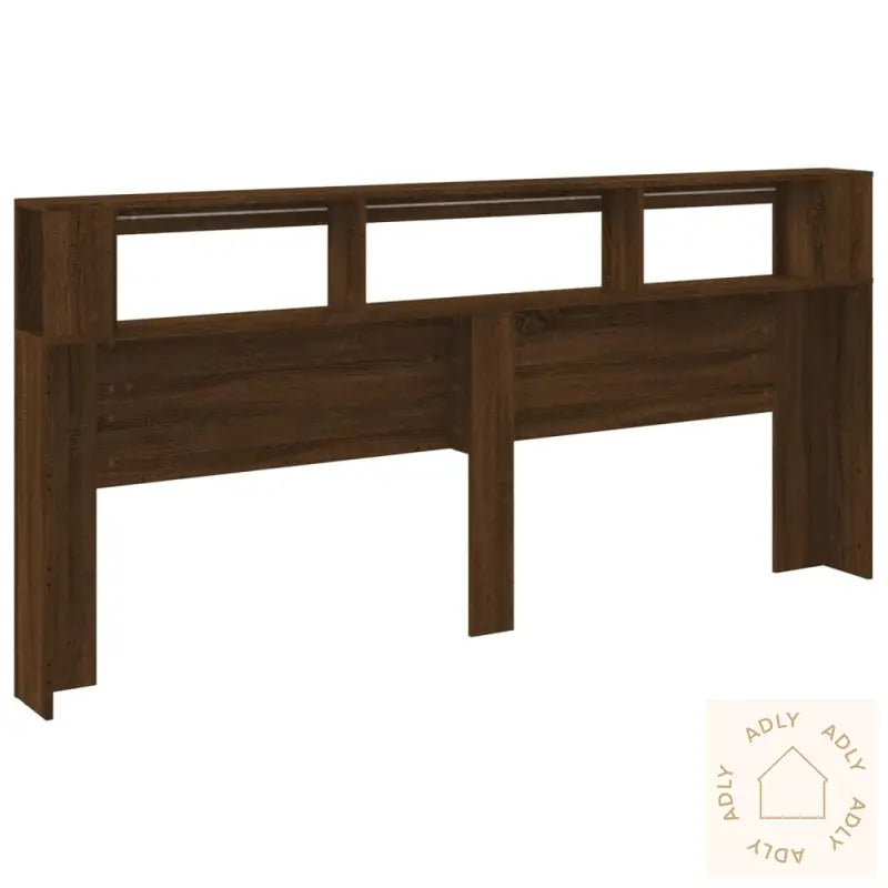 Sengegavl Med Led Brun Eik 220X18,5X103,5 Cm Konstruert Tre