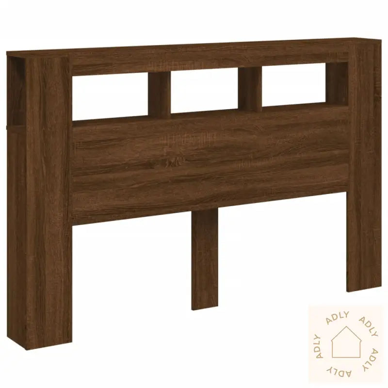 Sengegavl Med Led Brun Eik 160X18,5X103,5 Cm Konstruert Tre