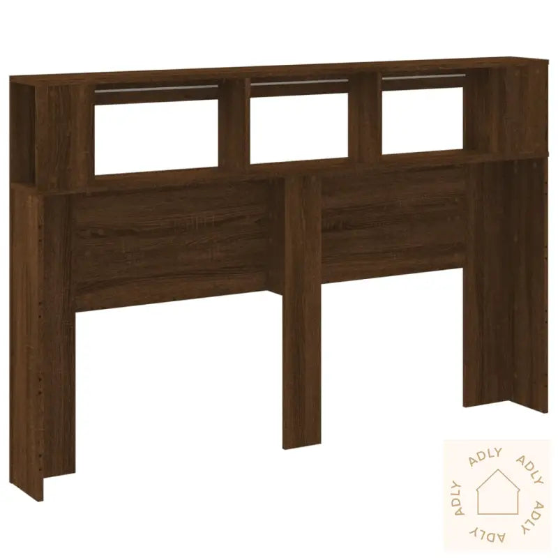 Sengegavl Med Led Brun Eik 160X18,5X103,5 Cm Konstruert Tre