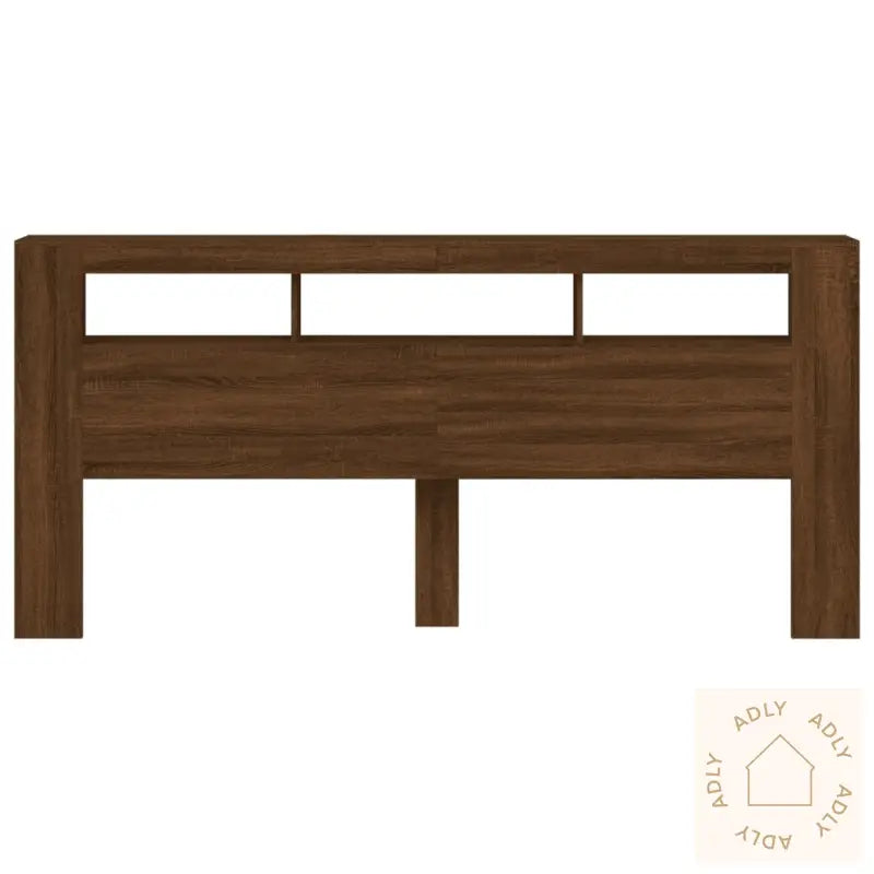 Sengegavl Med Led Brun Eik 220X18,5X103,5 Cm Konstruert Tre