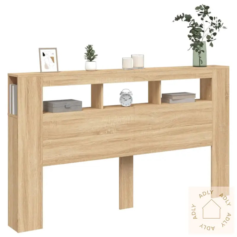Sengegavl Med Led Sonoma Eik 180X18,5X103,5 Cm Konstruert Tre