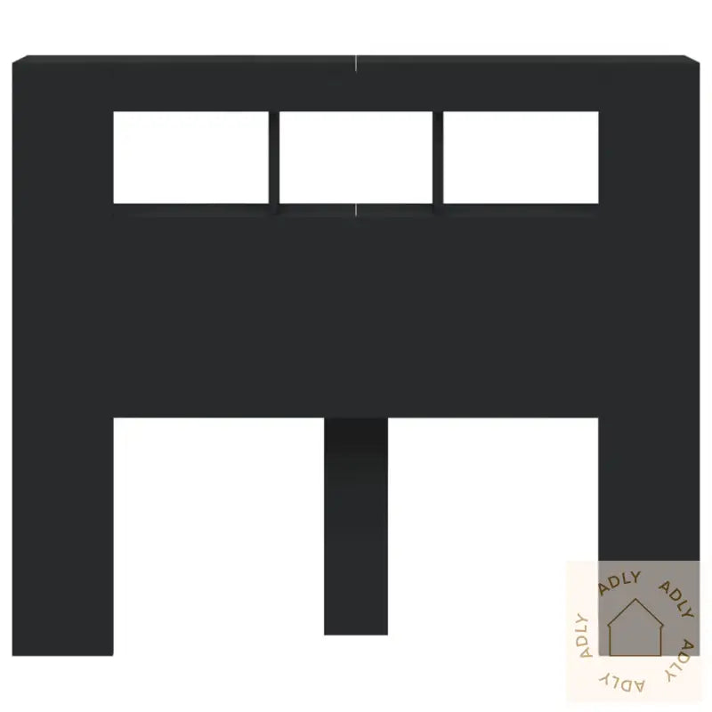Sengegavl Med Led Svart 120X18,5X103,5 Cm Konstruert Tre