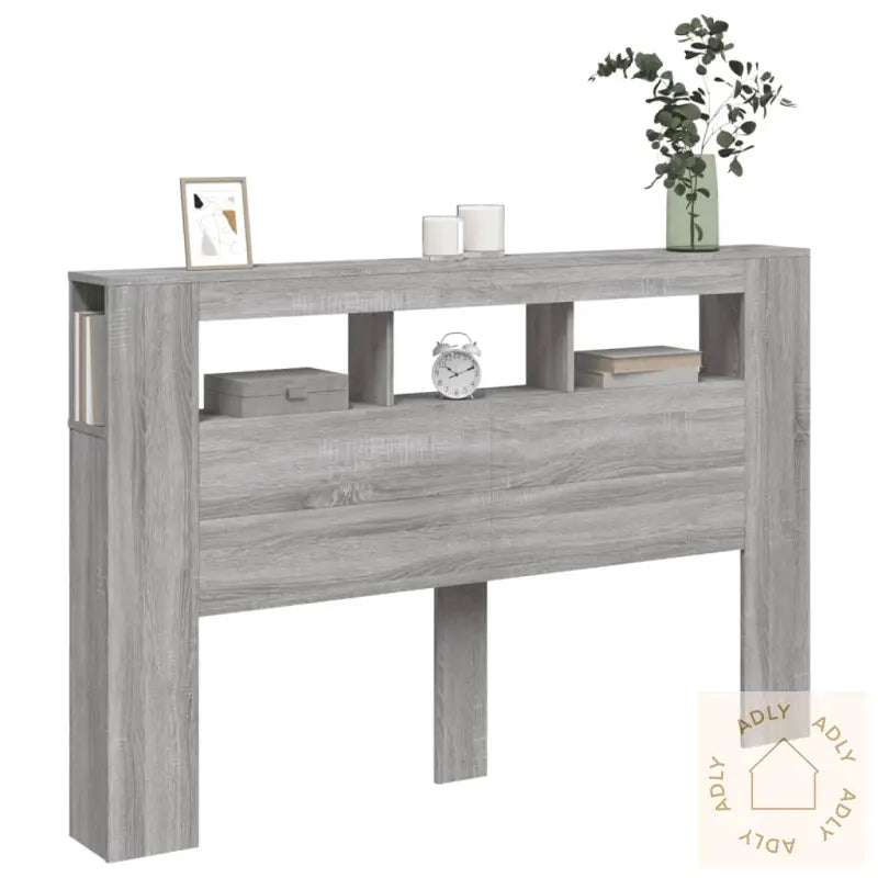 Sengegavl Med Led Grå Sonoma 160X18,5X103,5 Cm Konstruert Tre