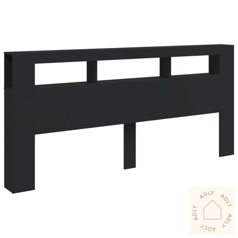 Sengegavl Med Led Svart 220X18,5X103,5 Cm Konstruert Tre