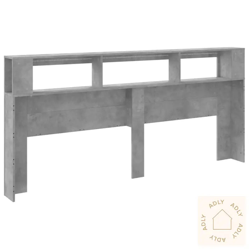 Sengegavl Med Led Betonggrå 220X18,5X103,5 Cm Konstruert Tre
