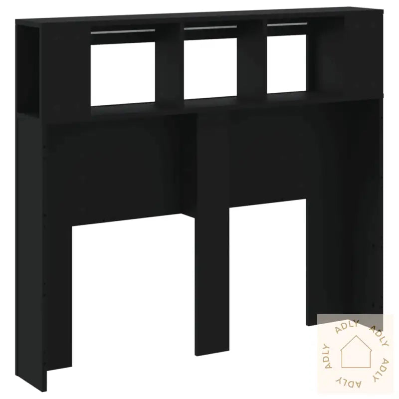 Sengegavl Med Led Svart 120X18,5X103,5 Cm Konstruert Tre