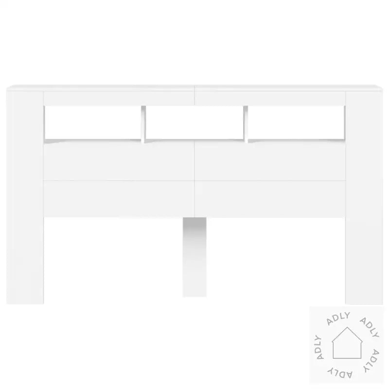 Sengegavl Med Led Hvit 180X18,5X103,5 Cm Konstruert Tre