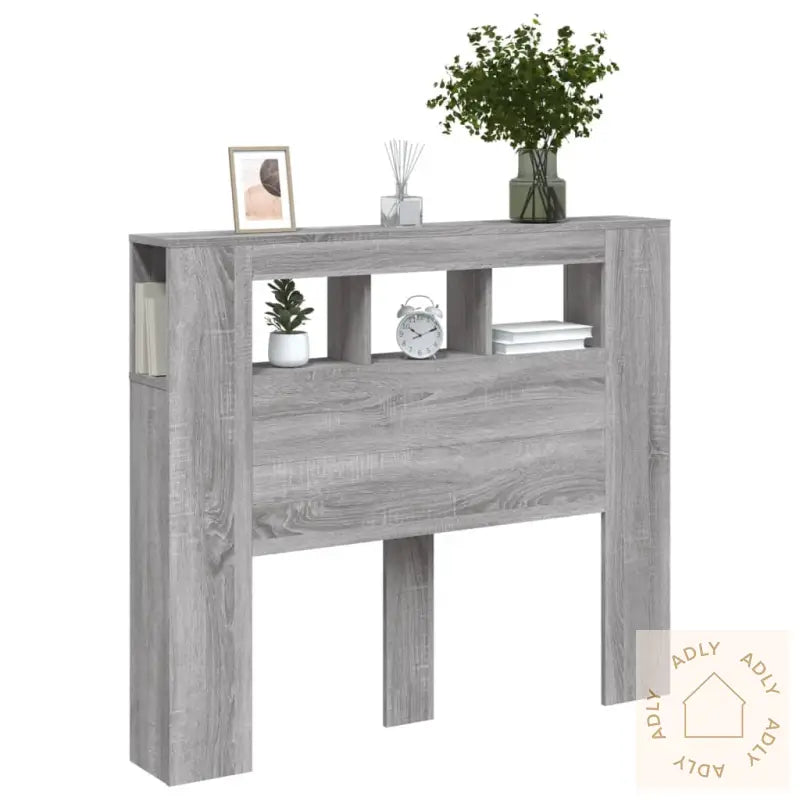 Sengegavl Med Led Grå Sonoma 120X18,5X103,5 Cm Konstruert Tre