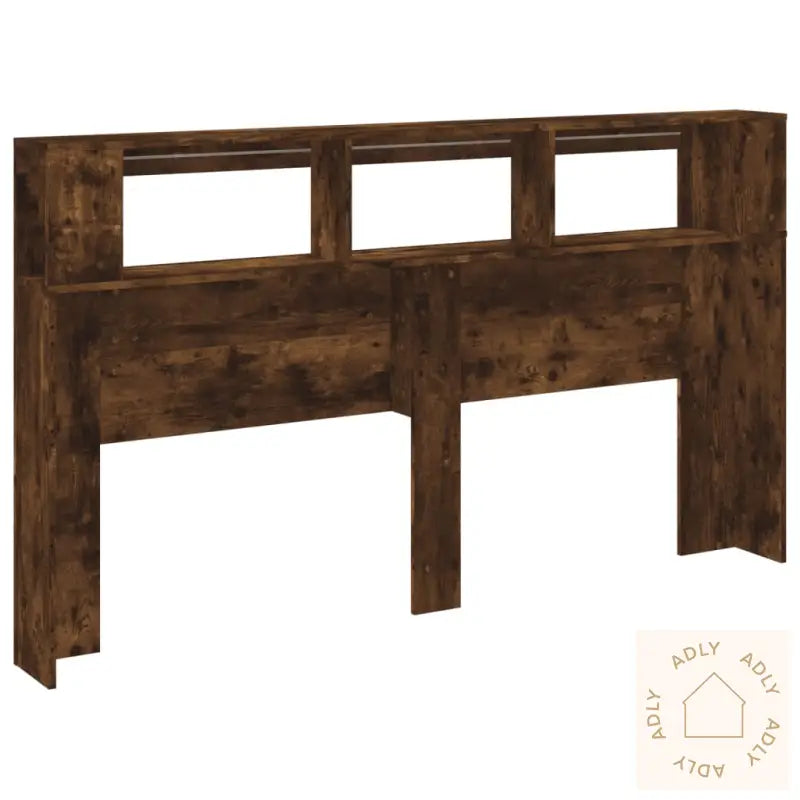 Sengegavl Med Led Røkt Eik 180X18,5X103,5 Cm Konstruert Tre