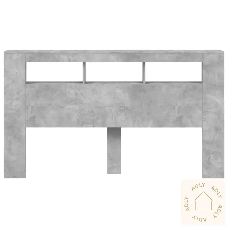Sengegavl Med Led Betonggrå 180X18,5X103,5 Cm Konstruert Tre
