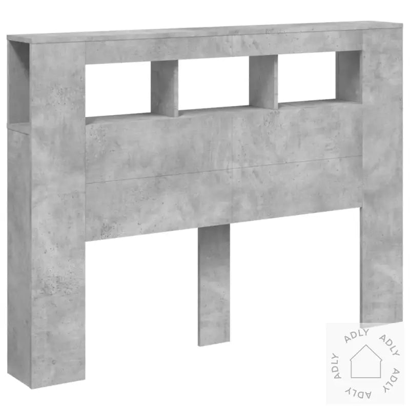 Sengegavl Med Led Betonggrå 140X18,5X103,5 Cm Konstruert Tre