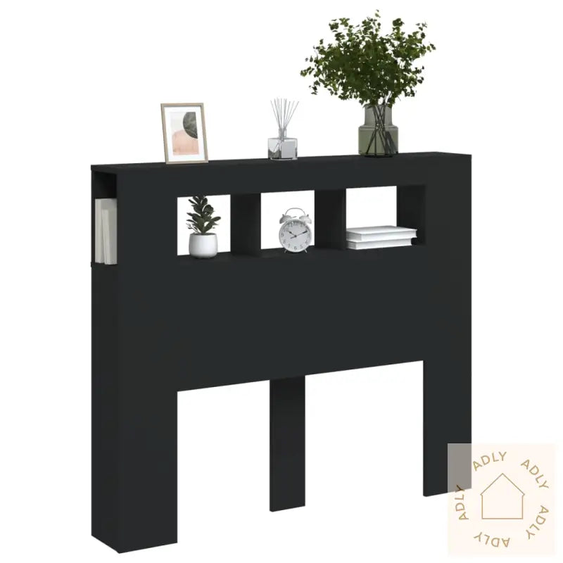 Sengegavl Med Led Svart 120X18,5X103,5 Cm Konstruert Tre