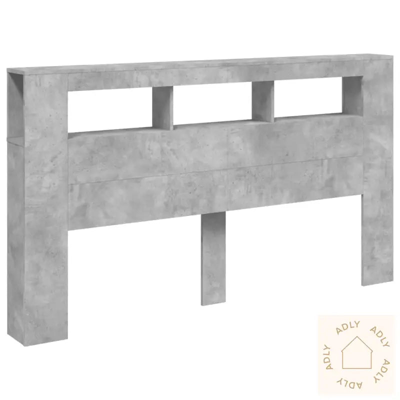 Sengegavl Med Led Betonggrå 180X18,5X103,5 Cm Konstruert Tre