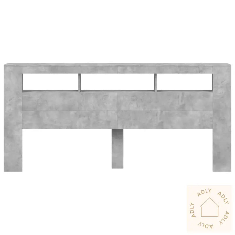 Sengegavl Med Led Betonggrå 220X18,5X103,5 Cm Konstruert Tre