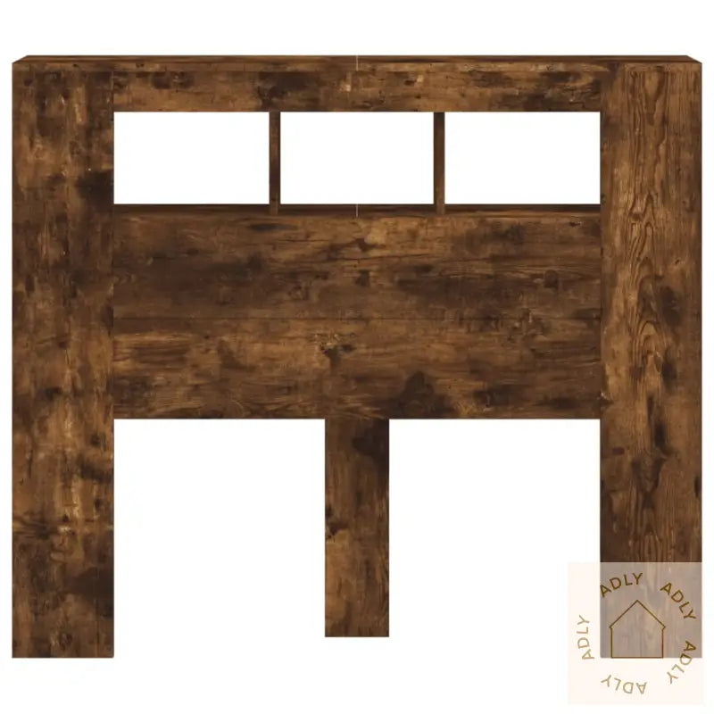 Sengegavl Med Led Røkt Eik 120X18,5X103,5 Cm Konstruert Tre