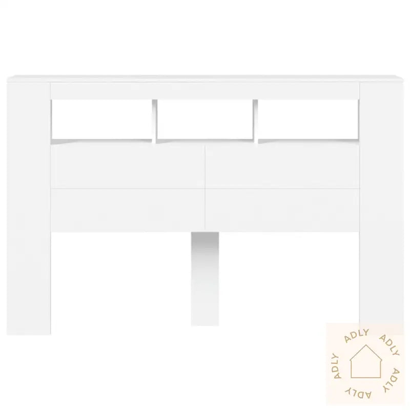Sengegavl Med Led Hvit 160X18,5X103,5 Cm Konstruert Tre