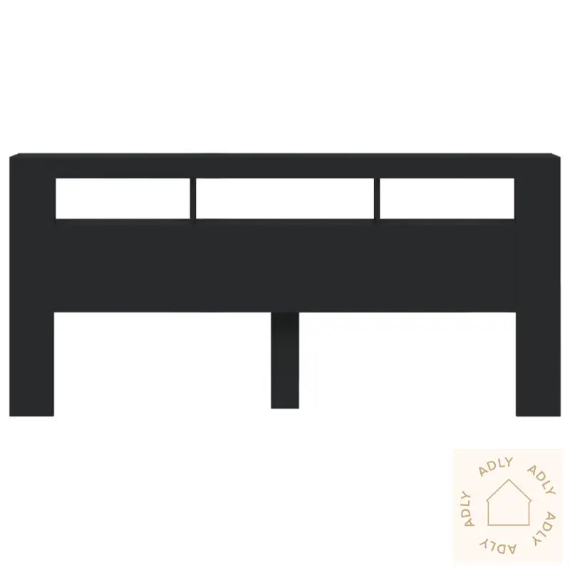 Sengegavl Med Led Svart 220X18,5X103,5 Cm Konstruert Tre
