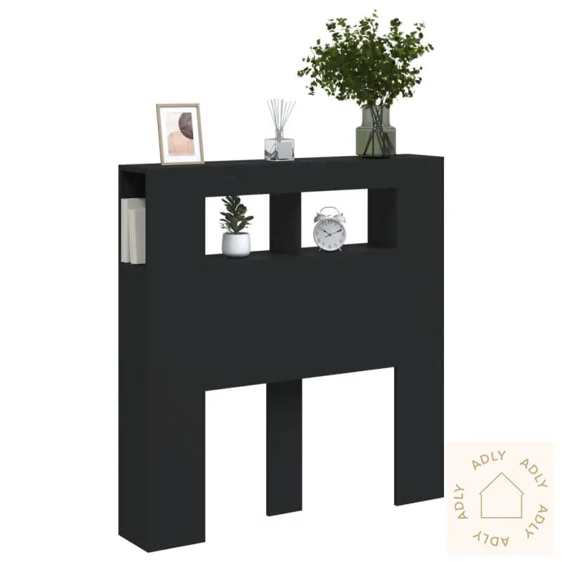 Sengegavl Med Led Svart 100X18,5X103,5 Cm Konstruert Tre